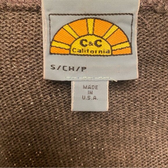 C&C CALIFORNIA TOP LONG SLEEVE TEE SILVER METALLIC BOAT NECK BATEAU SIZE S - Picture 9 of 10